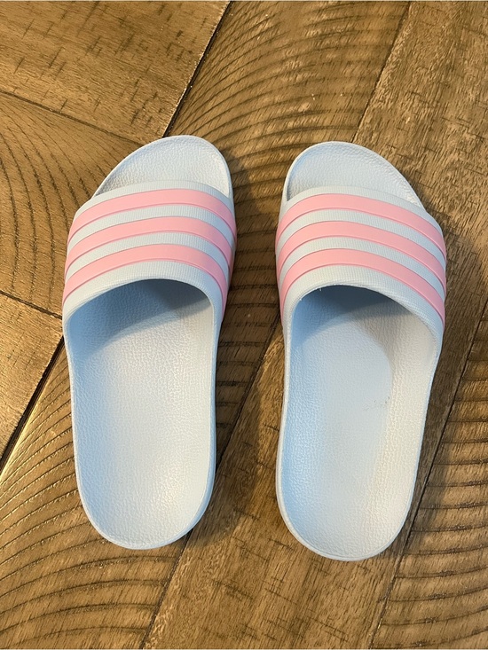 adidas Other - adidas Light Blue and Pink Kids Slide Sandals